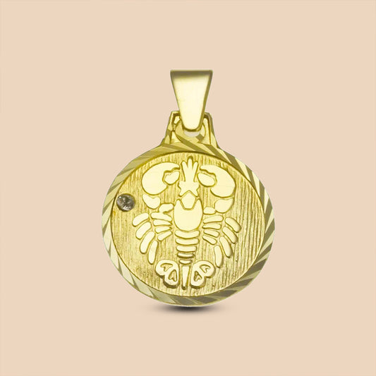 Solid Gold “Cancer" Zodiac Pendant