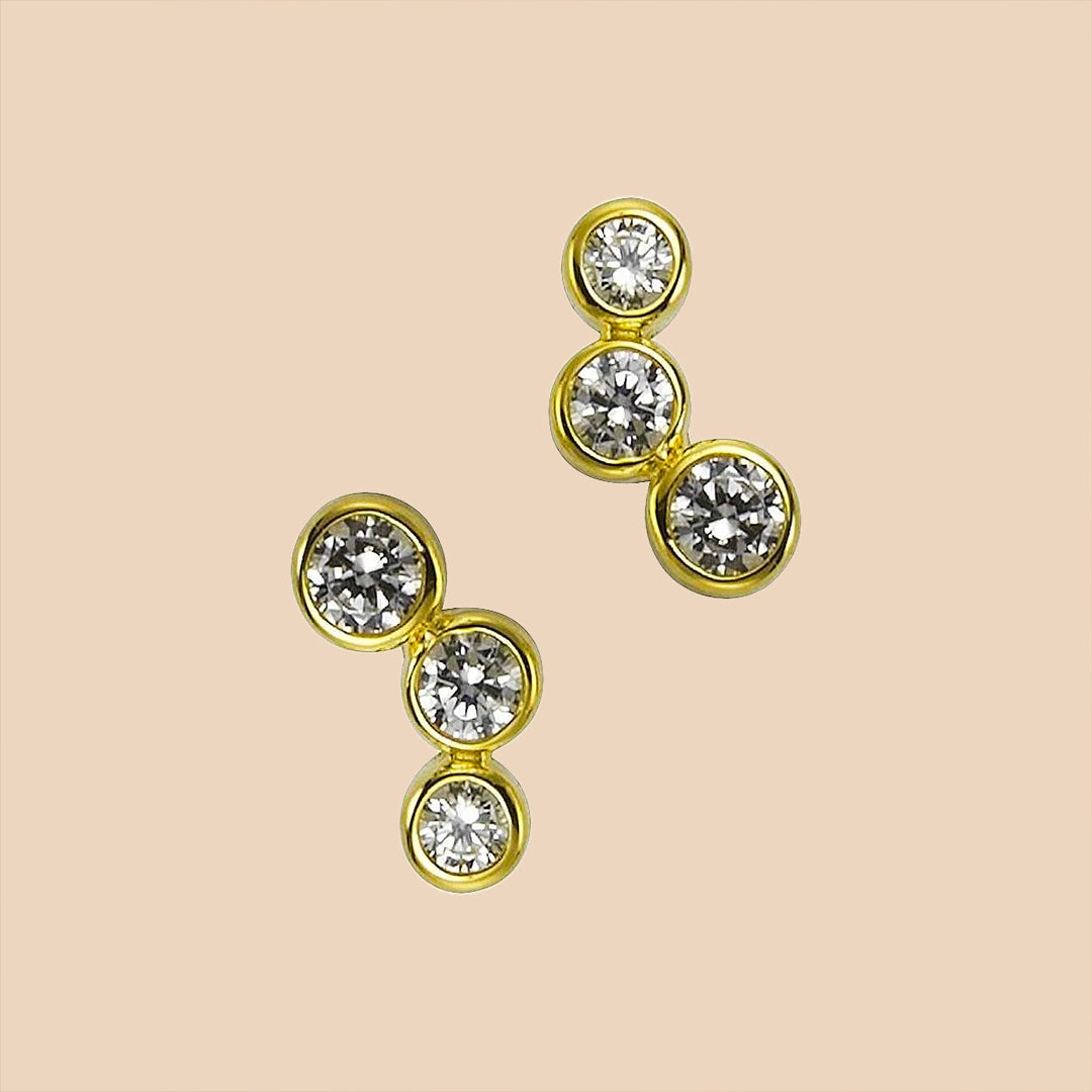 Solid Gold “Athena” Stud Earrings