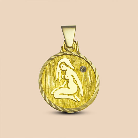 Solid Gold “Virgo" Zodiac Pendant