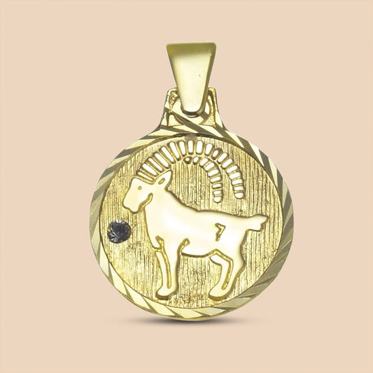 Solid Gold “Capricorn" Zodiac Pendant