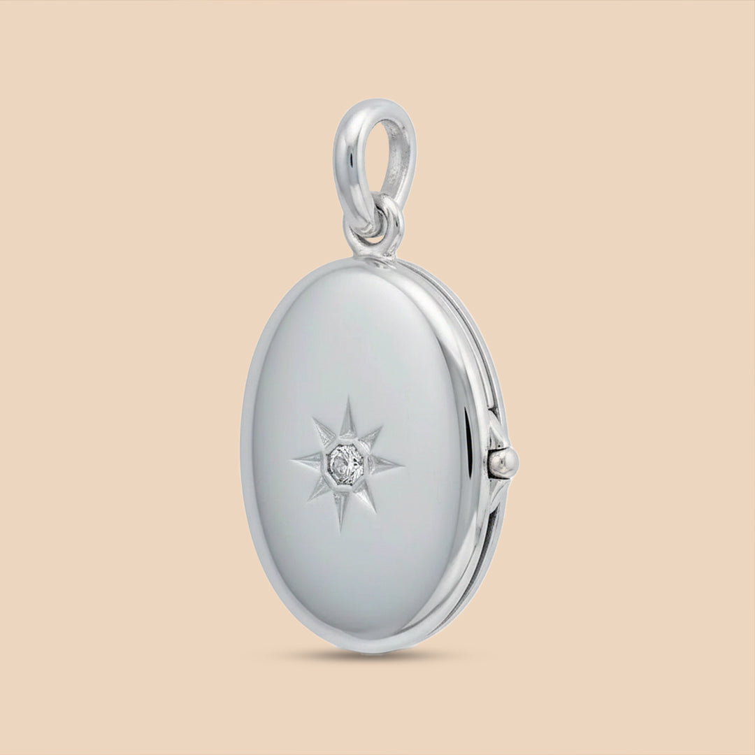 Sterling Silver “Osiris” Etched Picture Locket