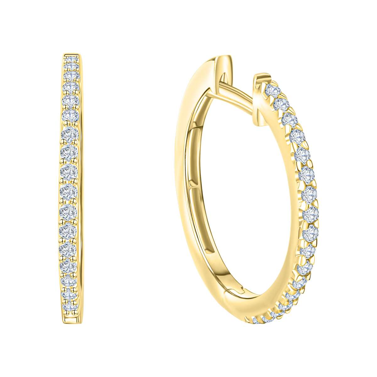 Gold Diamant Tennis Hoops