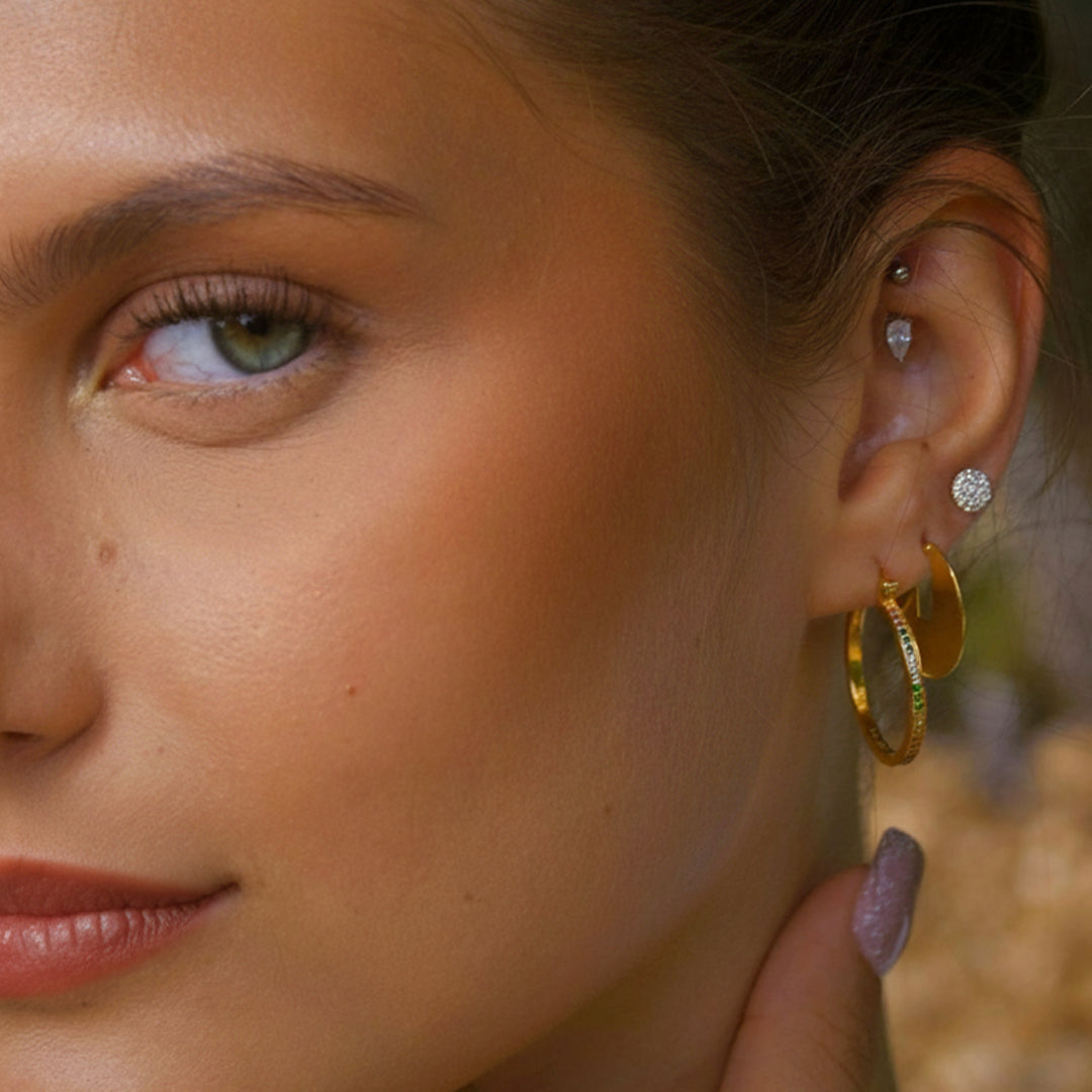 Sterling Silver “Chronos” Stud Earrings