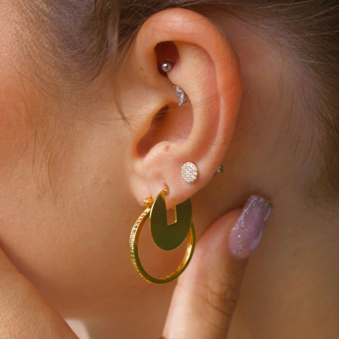 Sterling Silver “Surya” Stud Earrings