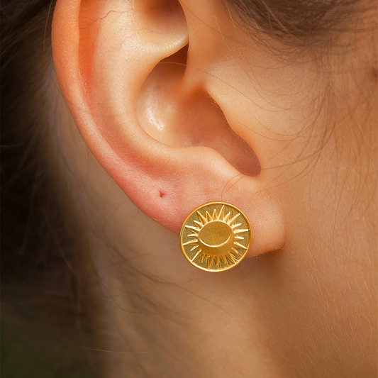 Sterling Silver “Surya” Stud Earrings