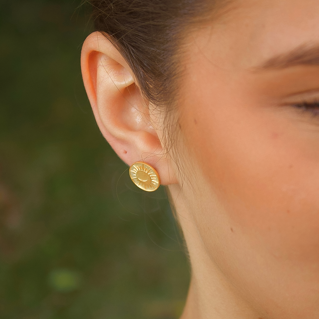 Sterling Silver “Surya” Stud Earrings