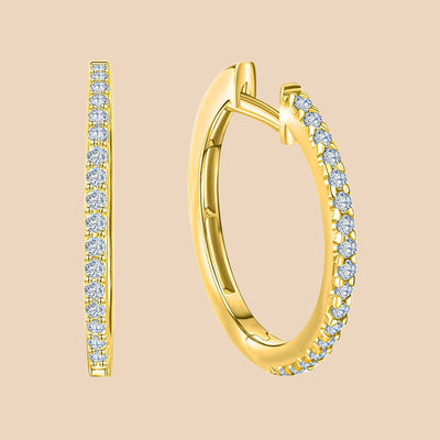 Gold Diamant Tennis Hoops