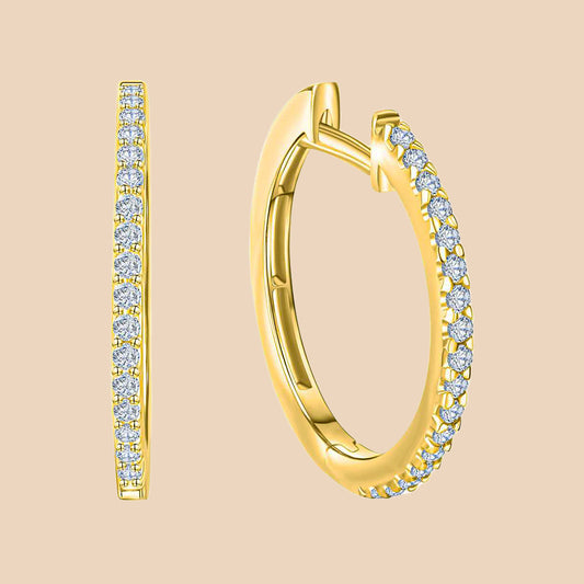 Gold Diamant Tennis Hoops