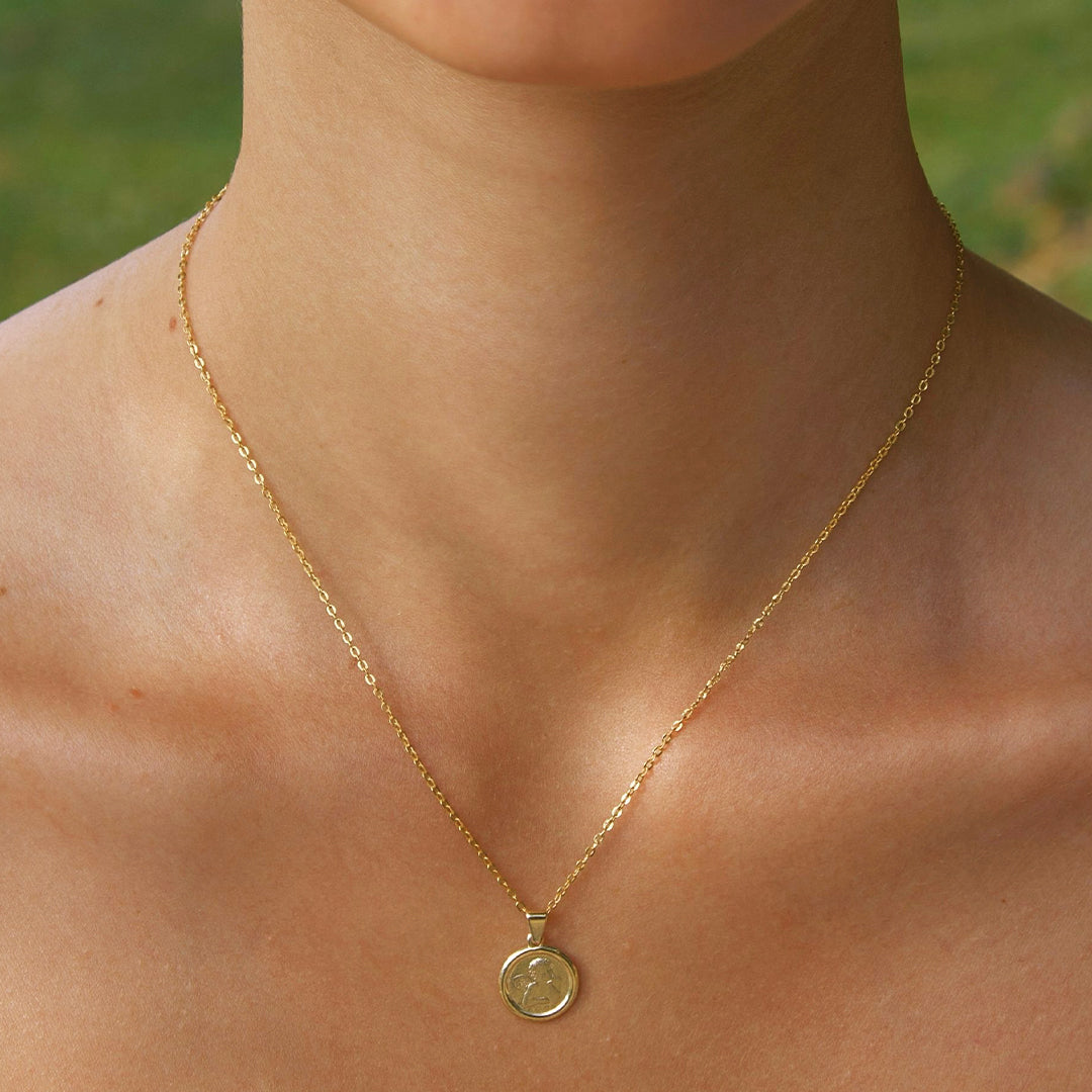 Solid Gold "Cherub" Zodiac Pendant