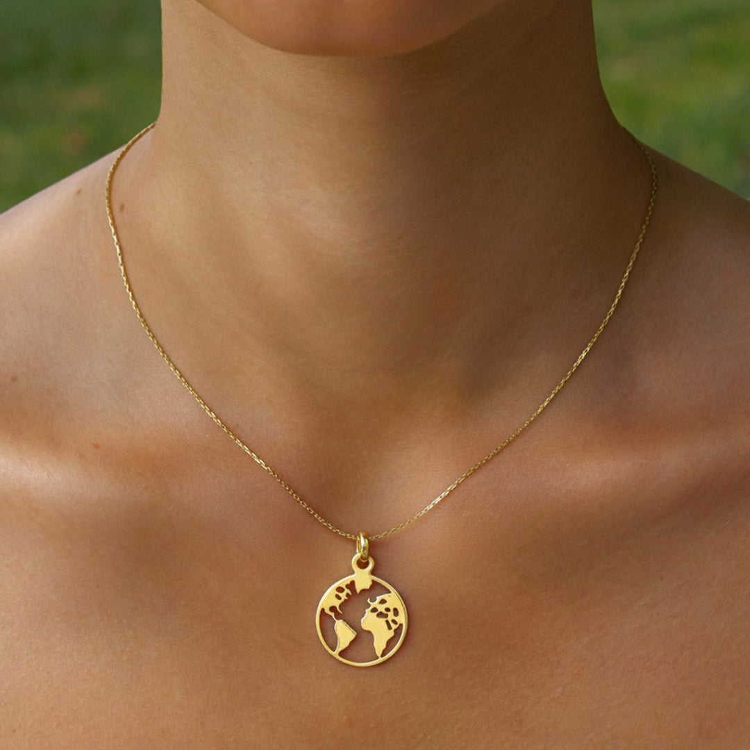 Solid Gold “Brahma” Globe Pendant