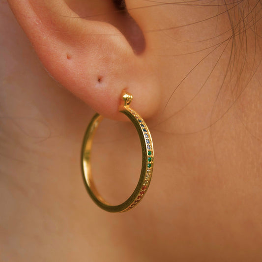 Sterling Silver "Hermes" Hoop Earrings