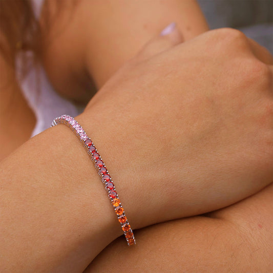 Mehrfarbiges Armband „Iris“ aus Sterlingsilber