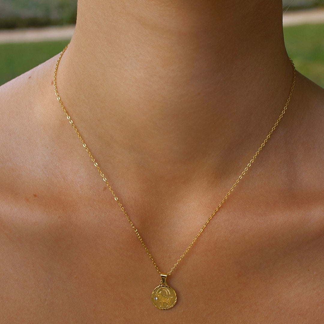 Solid Gold “Capricorn" Zodiac Pendant