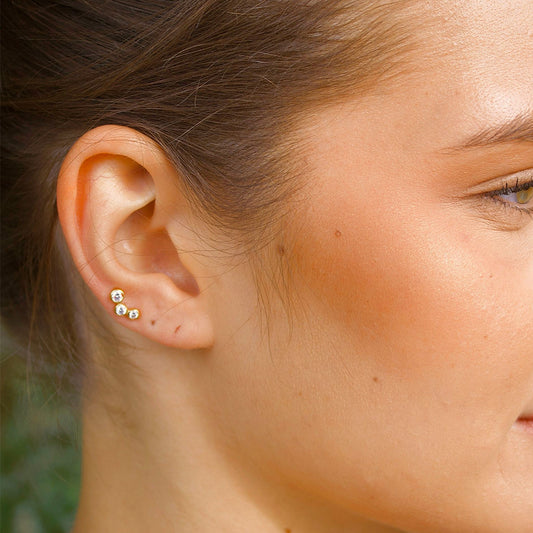 Solid Gold “Athena” Stud Earrings