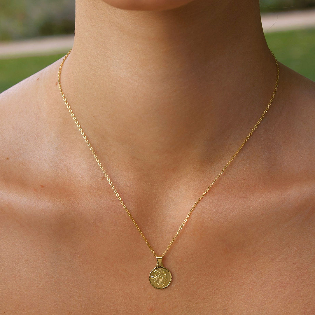 Solid Gold “Cancer" Zodiac Pendant