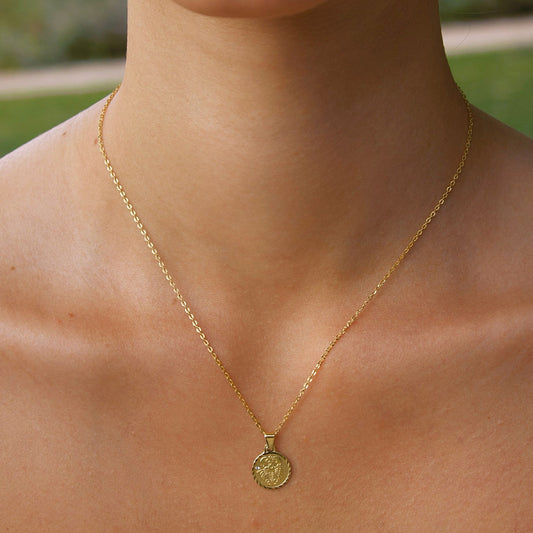 Solid Gold “Cancer" Zodiac Pendant