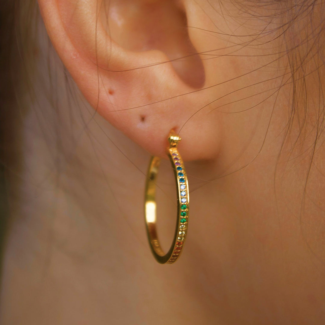 Sterling Silver "Hermes" Hoop Earrings