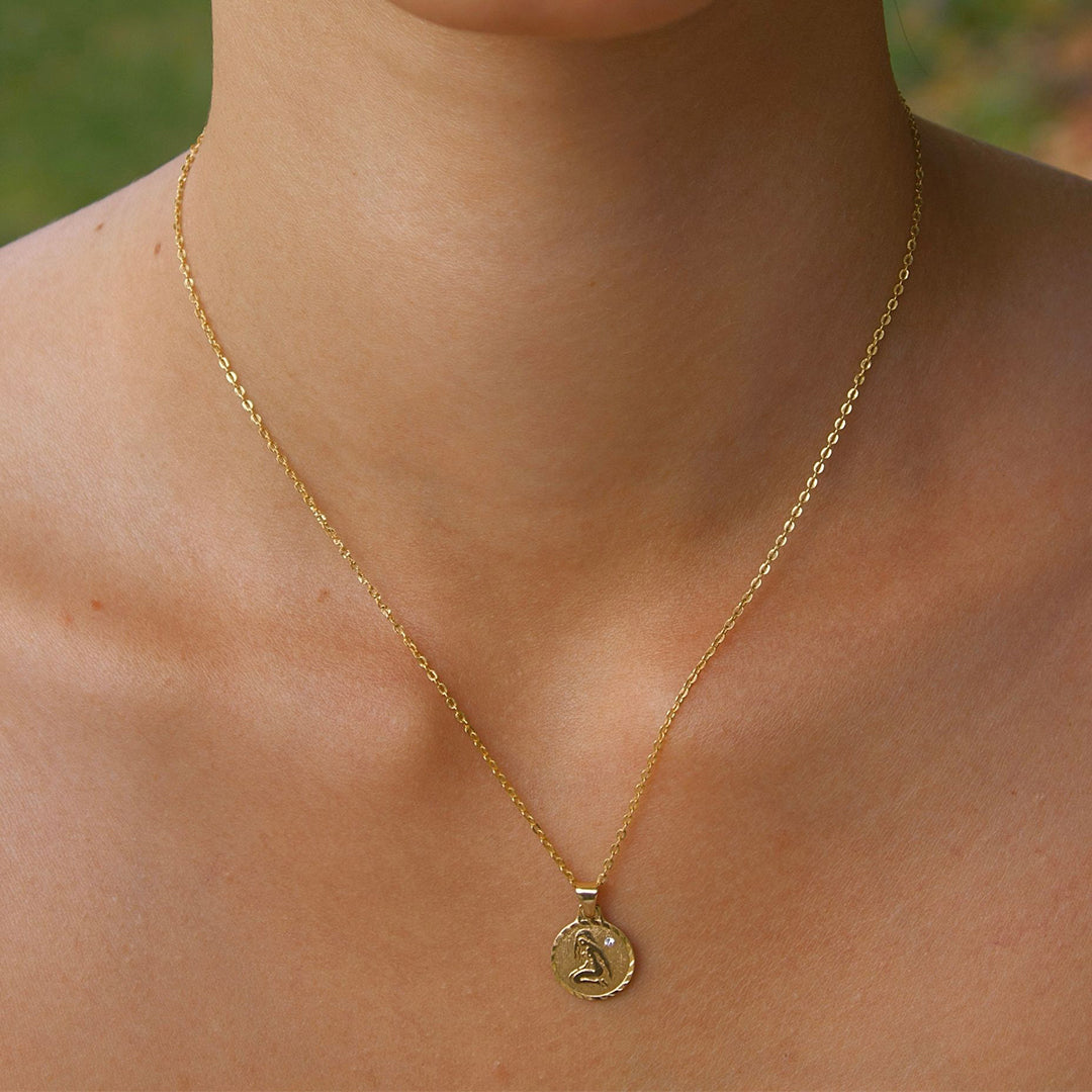 Solid Gold “Virgo" Zodiac Pendant