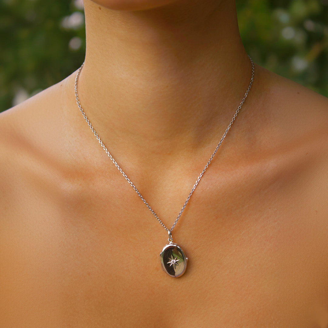 Sterling Silver “Osiris” Etched Picture Locket