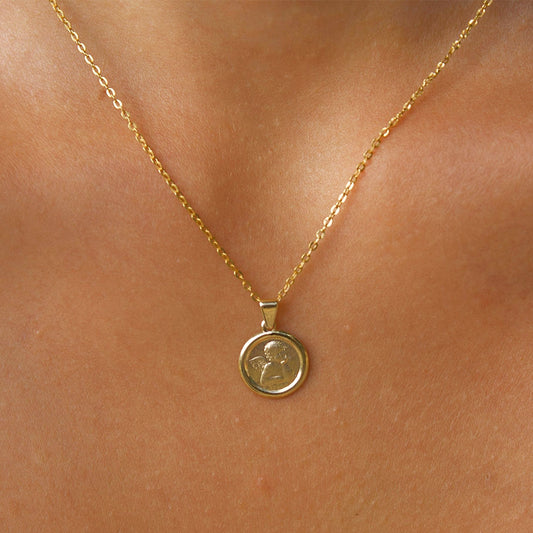 Solid Gold "Cherub" Zodiac Pendant