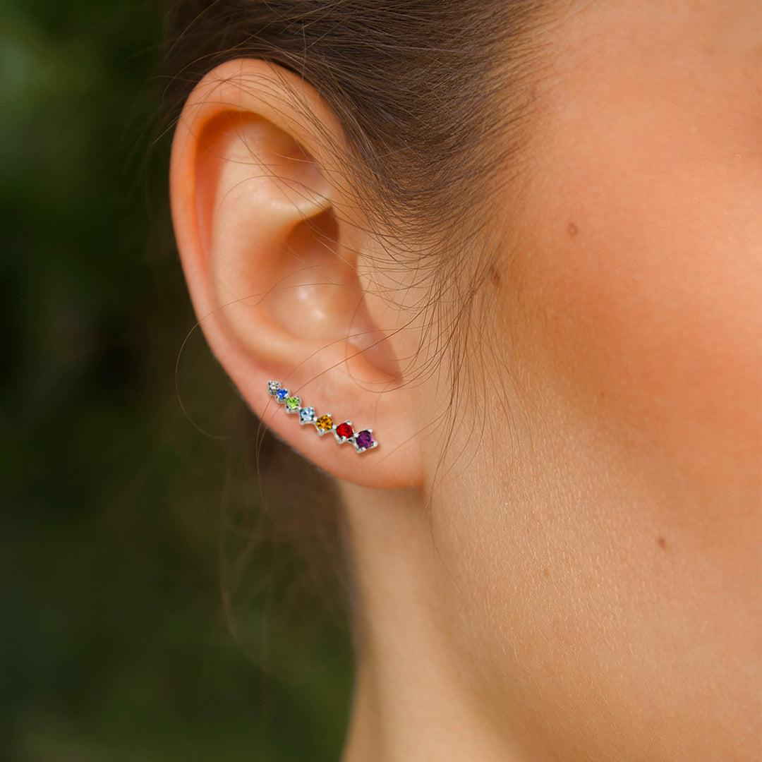 Sterling Silver “Chronos” Stud Earrings