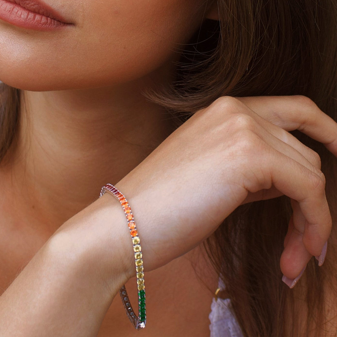 Sterling Silver “Iris” Multicoloured Bracelet