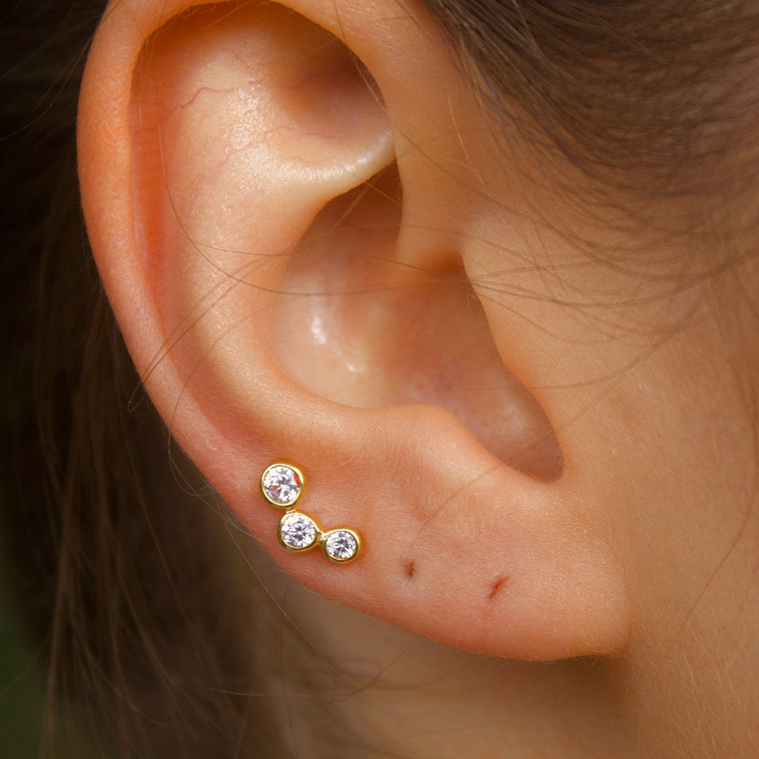 Solid Gold “Athena” Stud Earrings