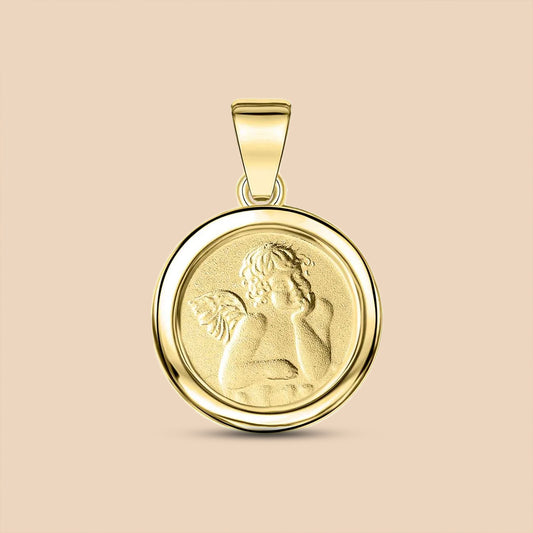 Solid Gold "Cherub" Zodiac Pendant