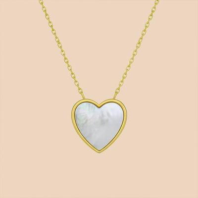 Solid Gold “Aphrodite” Heart Pendant (Mother of Pearl)