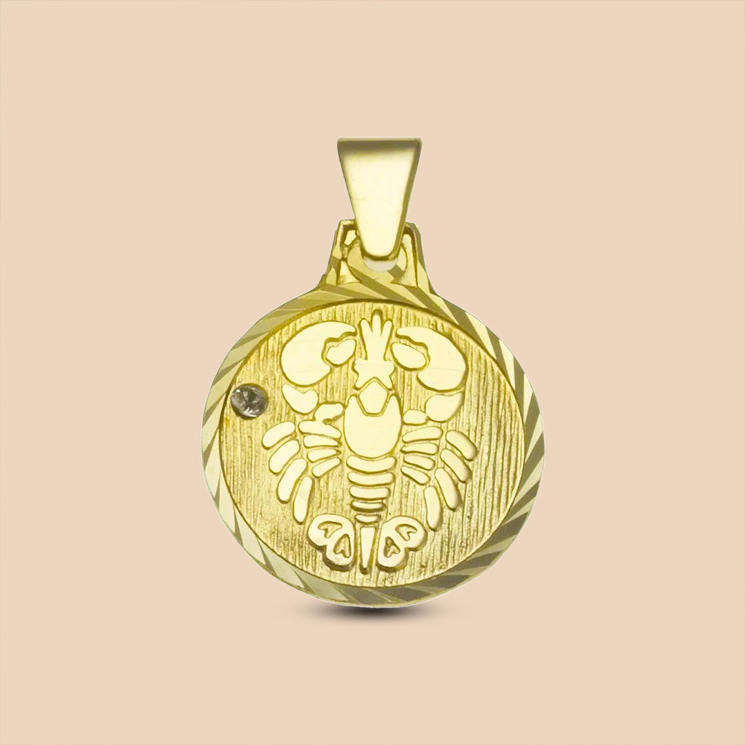 Solid Gold “Cancer" Zodiac Pendant