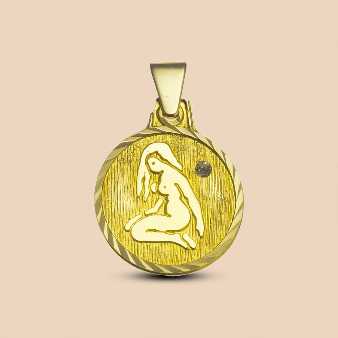 Solid Gold “Virgo" Zodiac Pendant