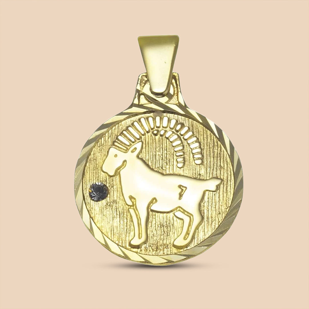 Solid Gold “Capricorn" Zodiac Pendant
