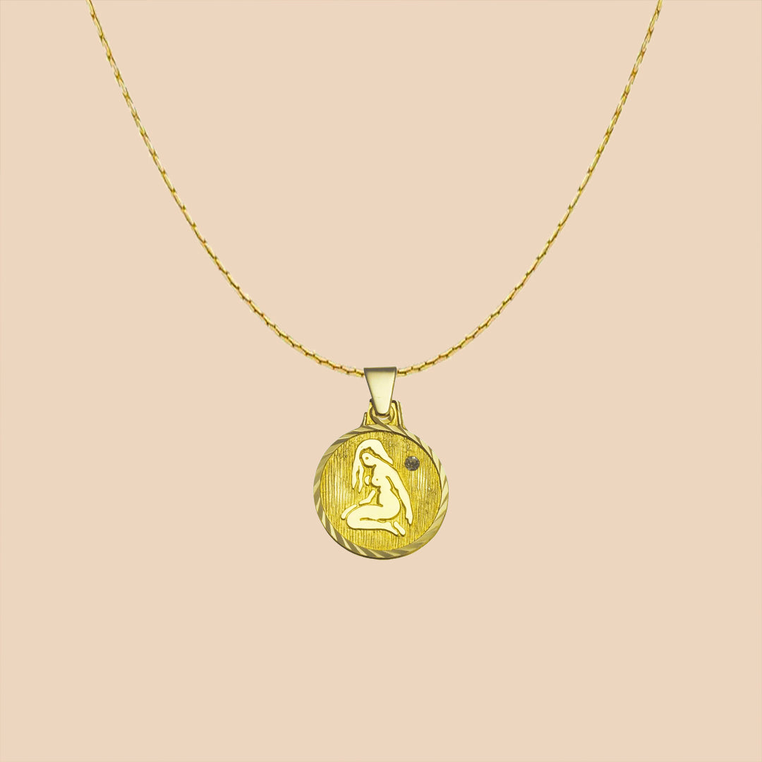 Solid Gold “Virgo" Zodiac Pendant