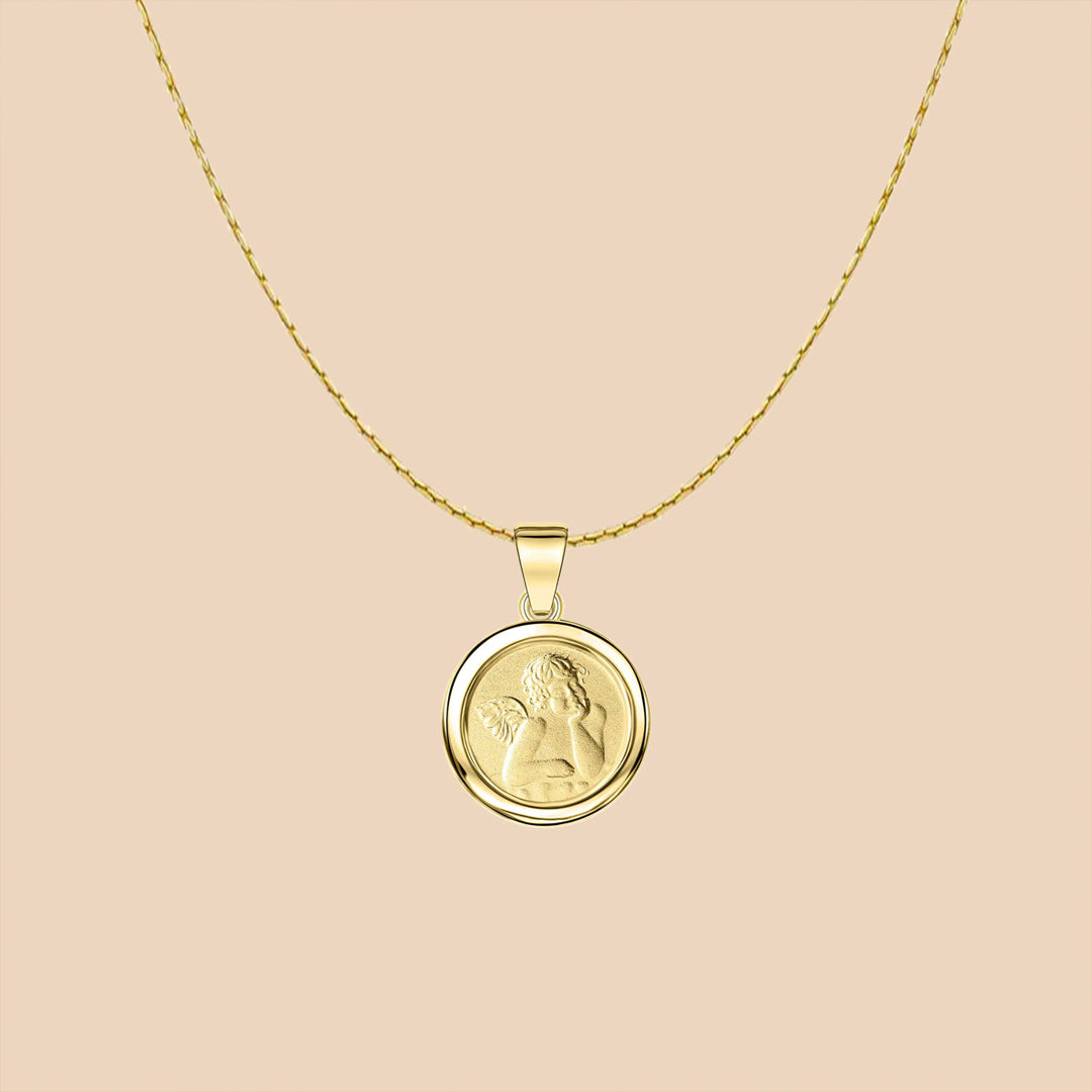 Solid Gold "Cherub" Zodiac Pendant