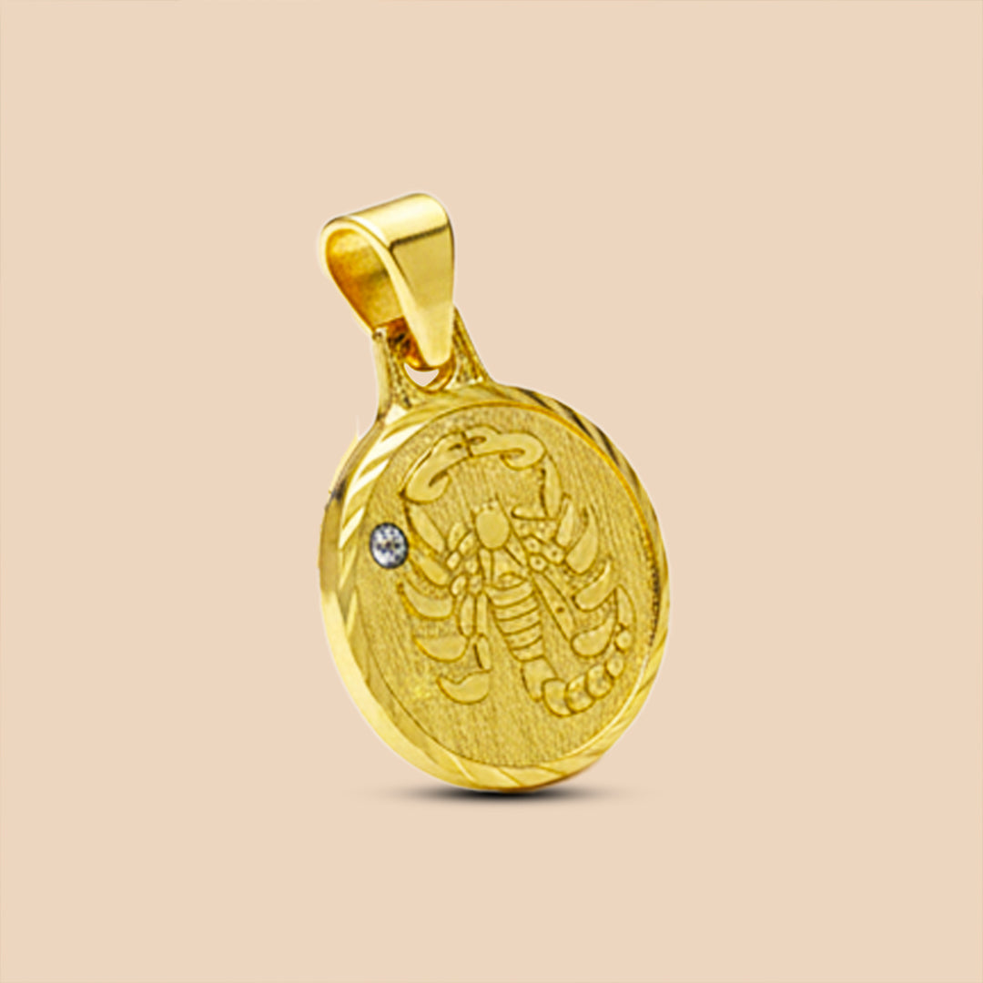 Solid Gold "Scorpio" Zodiac Pendant
